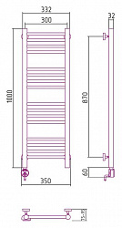 Полотенцесушитель электрический Сунержа Богема 00-0504-1030 100x30 L