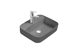 Раковина накладная для установки на столешницу AQUATEK ВЕГА  AQ5506-MG 500*395*140, с отверстием под смеситель, матовый серый