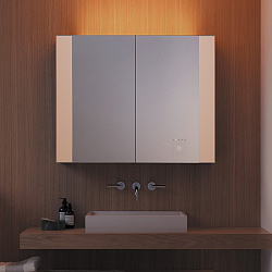 BURGBAD RL40 Зеркальный шкаф 1400х150х800 мм., 2 зеркальные двери с обоих сторон, подсветка, 4 стеклянные полки, Smart-Home-System, 2 розетки2281