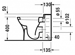 Чаша для унитаза приставного Duravit Puravida 2132090000