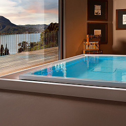 Ванна Gruppo Treesse Fusion 230x180x67 см, с гидромассажем, cветодиодная хромотерапия, стабилизатор температуры воды, цвет: белый