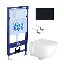 SET AQUATEK ДИВА-017 4в1 (рама AQUATEK Standard INS-0000012+ кркпеж KKI-0000002+клавиша KDI-0000017+унитаз ДИВА AQ2012-00 с тонким сиденьем soft-close