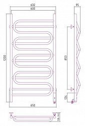 Полотенцесушитель электрический Сунержа Иллюзия 120x60 R