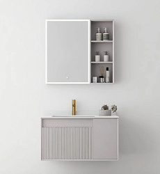 Зеркальный шкаф из влагостойкой фанеры Arrow 100 (990х800х130мм) тауп 28101101000698/3 (AUDD10G4008-C)