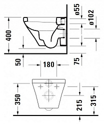 Чаша для унитаза подвесного Duravit DuraStyle 2539090000