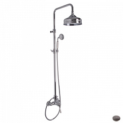 Carlo Frattini Lamp Душевая стойка, в ком-те: смеситель для душа,стойка, шланг 1500мм., ручной душ, верхний душ, цвет: никель