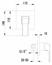 Смеситель Lemark Unit LM4523C для душа