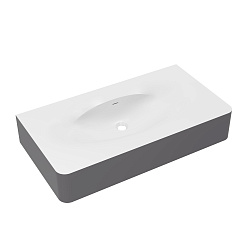 Раковина Каприз (Caprise) VCB-4CA100MWG, Corian, цвет белый матовый + серый матовый