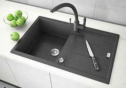 Мойка кухонная Zorg GraniT GZR-7850 EXORO черный металлик