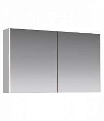 Зеркальный шкаф 100 см с двумя дверьми на петлях с доводчиком. Цвет белый