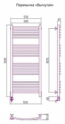 Полотенцесушитель электрический Сунержа Богема 00-0502-1250 120x50 L