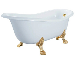 Ванна Migliore BELLA 170x81x74 см на лапах, «LEONE» LUX, белая, слив/перелив золото