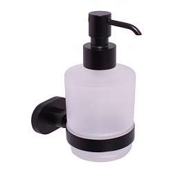 YUA0303CMAT Дозатор настенный для жидкого мыла (стеклянный), ЧЕРНЫЙ МАТОВЫЙ