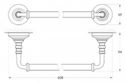 Полотенцедержатель 3SC Stilmar STI 513 античная бронза, 60 см