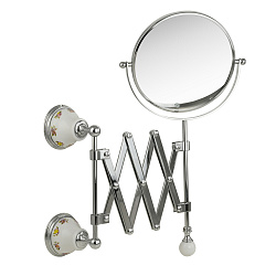 PROVANCE Зеркало оптическое пантограф D18xH40xP60 см. (3Х) настенное, керамика с декором/хром