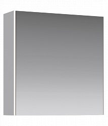 Зеркальный шкаф 60 см с одной дверью на петлях с доводчиком. Цвет белый