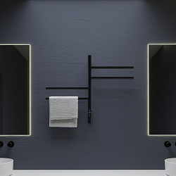 Полотенцесушитель электрический Vincea VTD-1S1CBE 43x60, черный, таймер