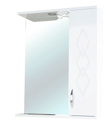 Элеганс-50 зеркало-шкаф белое прав.(свет.)