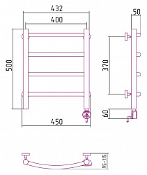 Полотенцесушитель электрический Сунержа Галант 50x40 R