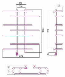 Полотенцесушитель электрический Сунержа Фурор-ёлочка 100x90 L