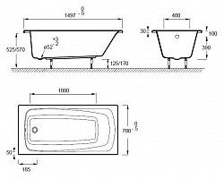 Акриловая ванна Jacob Delafon Patio 150x70