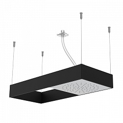 Carlo Frattini Wellness Верхний душ Moove потолочного монтажа в черной матовой раме, передвижной модуль подачи воды, цвет: хром