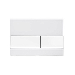 TECEsquare. Панель смыва,  стекло белое, клавиши нержавеющая сталь(сатин)2184