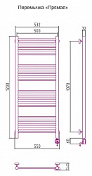 Полотенцесушитель электрический Сунержа Богема 00-0505-1250 120x50 R