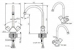 Смеситель Bravat Duo 7F7133186CP-RUS для раковины