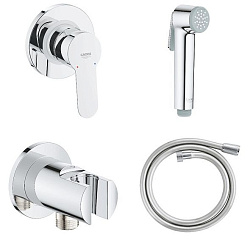 BauEdge Готовый комплект для гиг душа: встр смеситель (29040000), гиг душ (26351000) со шлангом (26335001) и держат, хром (замена арт. 125072)