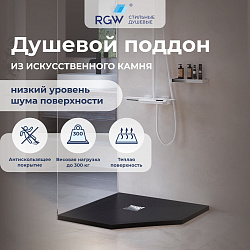 Душевой поддон трапеция RGW ST/T-G Графит  900x900