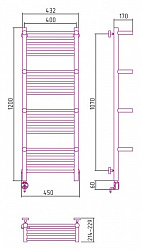 Полотенцесушитель электрический Сунержа Богема 00-0508-1240 120x40 с 4 полками L