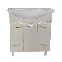 Мари-75 тумба с 2 ящ. комбин. белая/бежевая (ЭЛЕГАНС)