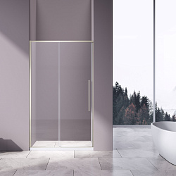 Душевая дверь Слим-Н (Slim-N) VDS-4SN130CLBN, 1300, брашированный никель, стекло прозрачное,