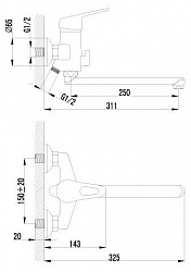 Смеситель Lemark Luna LM4112C универсальный