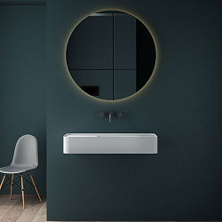 Раковина Солид Серфейс (Solid Surface) Vincea VWB-6S412MW, 1200*400*150, подвесная, цвет белый матовый