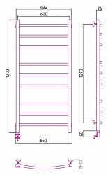 Полотенцесушитель электрический Сунержа Галант 120x60 L