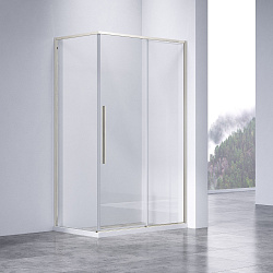 Душевой уголок Слим-Н (Slim-N) VSR-4SN9014CLBN, 1400*900, брашированный никель, стекло прозрачное