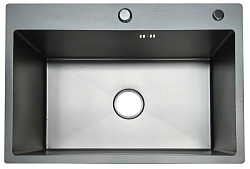 Кухонная раковина Arrow 620×450×220 мм, прямоугольная, с донным клапаном, нержавеющая сталь 0,7 мм