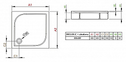 Поддон для душа Radaway Delos C900 с панелью