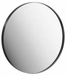 Зеркало в металлической раме, цвет черный, диаметр 80 см