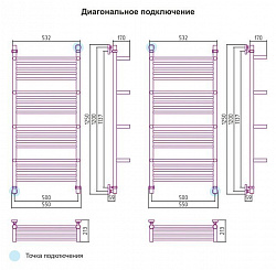 Полотенцесушитель водяной Сунержа Богема 00-0104-1250 120x50 с 4 полками