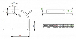 Поддон для душа Radaway Siros E90x80 compact L