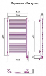 Полотенцесушитель электрический Сунержа Богема 00-0503-8040 80x40 R