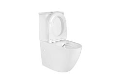 Унитаз-компакт напольный безободковый с бачком AQUATEK ЕВРОПА AQ2903-00 630*385*815 мм, горизонтальный выпуск, тонкое сиденье с механизмом плавного закрывания, крепеж