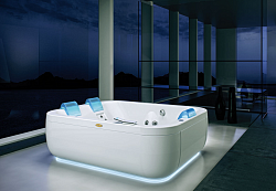 Jacuzzi Aquasoul Extra R+C Ванна, встраиваемая, 190x150x60см, гидромассажная, смеситель, с панелями, цвет: белый/хром