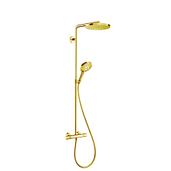 HG Raindance Душевая стойка с термостатом 1jet (верхний душ 240мм, ручной душ с держателем), цвет: золото1981