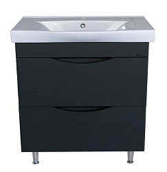 Санриса-80 тумба с 2 ящ. серебро (ПВХ) (СТРИМ)