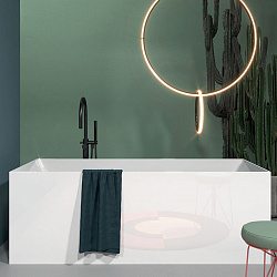 Акриловая ванна Gruppo Treesse Ilia 170x75x60 см прямоугольная отдельностоящая, цвет: белый