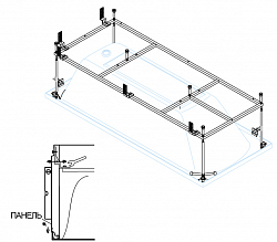 Металлический каркас для акриловой ванны CEZARES EMP-170-80-MF-R
